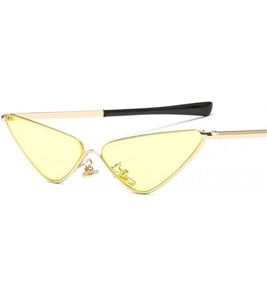 Cat Eye Cat Eye Sunglasses for Women Small Face Metal Frame Candy Color Eyewear UV400 - C2 Gold Brown - CS190326SSU $23.98