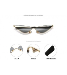 Cat Eye Cat Eye Sunglasses for Women Small Face Metal Frame Candy Color Eyewear UV400 - C2 Gold Brown - CS190326SSU $23.98