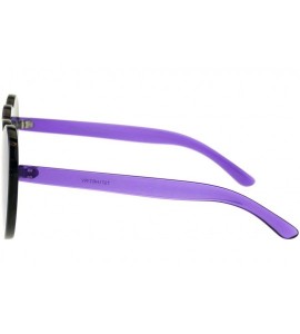 Shield Womens Color Mirror Lens Panel Shield Heart Shape Retro Plastic Sunglasses - Purple - CU18ESR9GQC $24.11