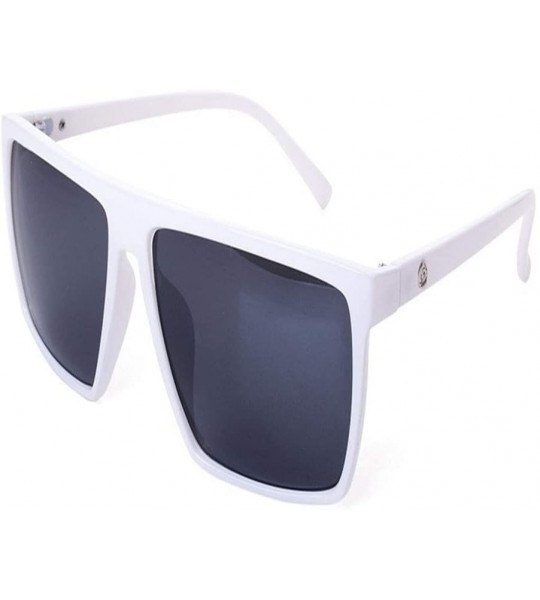 Square Retro Square Male Sunglasses Men All Black Oversized Big Sun Glasses for Men Women Sun Glasses - 8 - C718OTE7K4E $49.79