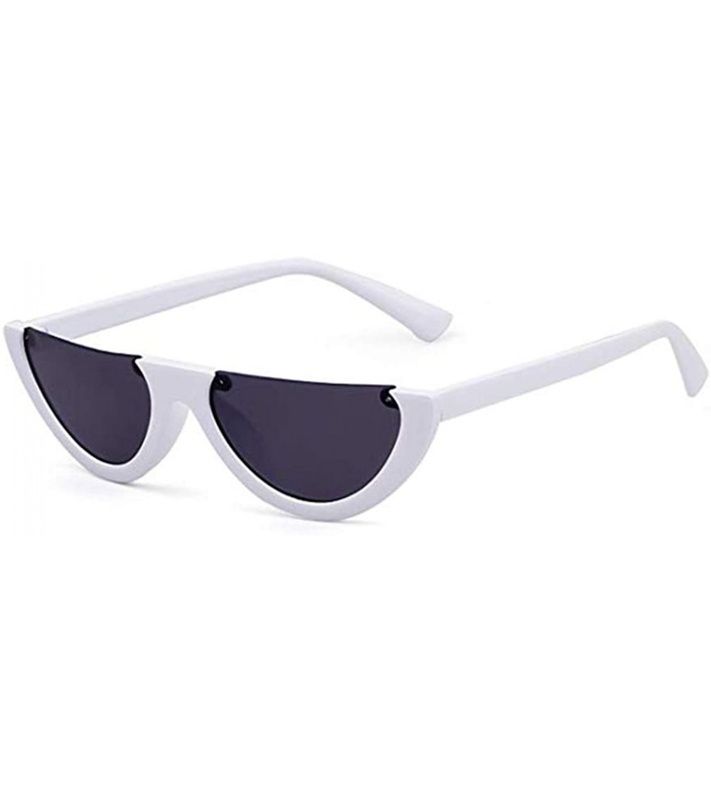 Rimless Retro U shaped Sunnies 2018 Bowl Sunglasses Cateye - White - CC18HE6O2CC $26.31