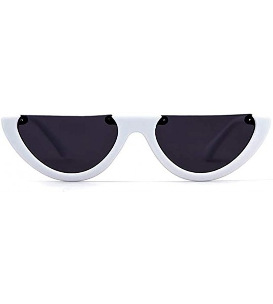 Rimless Retro U shaped Sunnies 2018 Bowl Sunglasses Cateye - White - CC18HE6O2CC $26.31