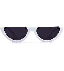 Rimless Retro U shaped Sunnies 2018 Bowl Sunglasses Cateye - White - CC18HE6O2CC $26.31