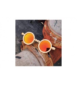 Goggle Classic Gothic Steampunk Sunglasses Round Metal Er Glasses Vintage UV400 Eyewear Shades - C4 Orangered Mirror - CL198A...