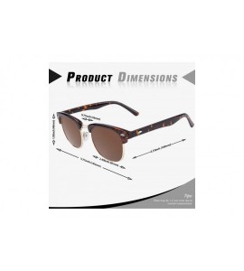 Semi-rimless Polarized Sunglasses for Men Retro Classic Square Frame Shades SR003 - CN18NHOM9UM $22.25