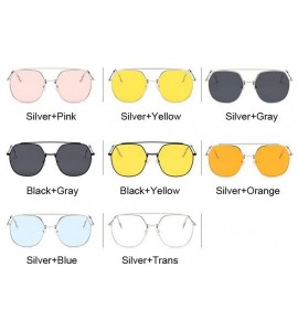 Oversized Retro Round Sunglasses Women Luxury Mirror Sun Glasses Vintage Lunette De Soleil Femme - Silverorange - CL197Y70RL7...