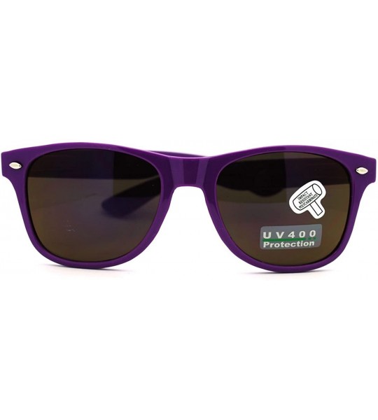 Wayfarer Classic Square Horn Rim Sunglasses Bright Multicolor Mirror Lens - Purple (Brown Mirror) - CT185YK3D05 $17.77