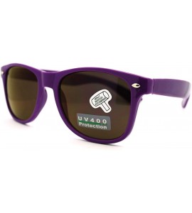 Wayfarer Classic Square Horn Rim Sunglasses Bright Multicolor Mirror Lens - Purple (Brown Mirror) - CT185YK3D05 $17.77