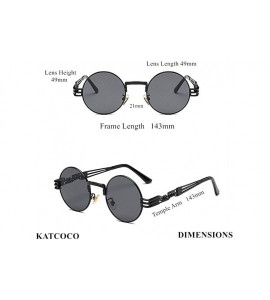 Round Hippie Sunglasses WITH CASE Retro Classic Circle Lens Round Sunglasses Steampunk Colored - C1192RIZ54K $23.66