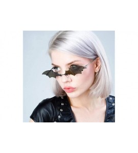 Rimless New Fashion Bat Sunglasses Women Luxury Vintage Mirror Rimless Sun Glasses Unique Sunglasses Female Male Uv400 - C419...