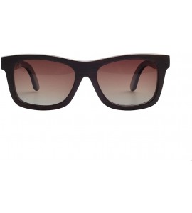 Wayfarer Charcoal Bamboo Wayfarer Sunglasses with Pouch and Case SP006 - CJ18D9H2XXR $58.96