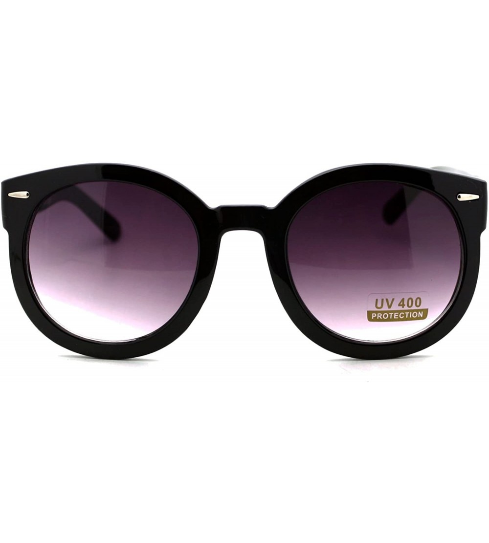 Round Womens Vintage Fashion Sunglasses Round Circle Frame Cute Popular Design - Black - CE188QNCCOL $19.62