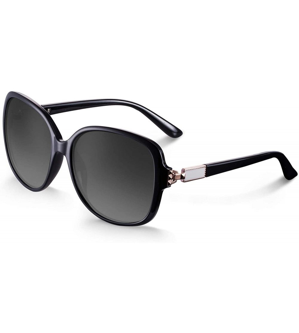 Oversized Oversized Classic Black Womens Sunglasses - UV400 Lens - with Zipper Case - Classic Black - C418RNNZLZ3 $19.19