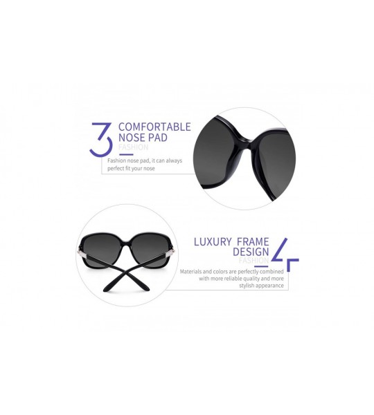 Oversized Oversized Classic Black Womens Sunglasses - UV400 Lens - with Zipper Case - Classic Black - C418RNNZLZ3 $19.19