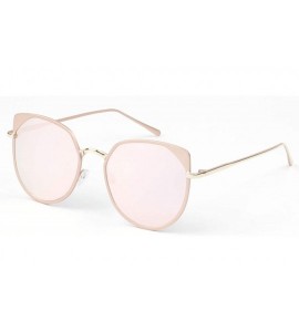 Goggle Women Metal Classic Mirrored Retro Vintage Round Cat Eye UV Protection Fashion Sunglasses - Pink - CM18WQ6ZUTM $37.97