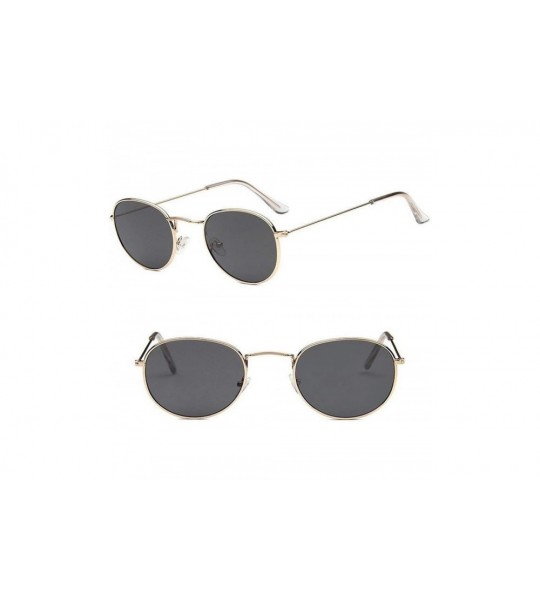 Oversized 2019 Retro Round Sunglasses Women Brand Designer Sun Glasses For Women Alloy Mirror Sunglasses - Gray - C818W7YYETN...