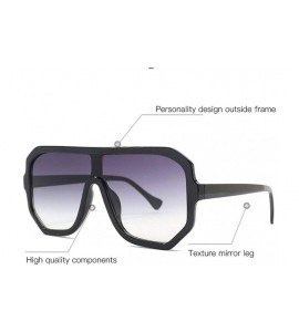 Square Retro square big box unisex 2019 new one-piece lens fashion trend sunglasses UV400 - Brown - CM18RI9S5AR $25.83