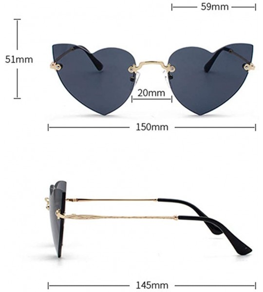 Sport Irregular Heart Shaper Sunglasses For Women Polarized Uv Protection - Rimless Sun Glasses Stylish Outdoor Eyewear - CK1...