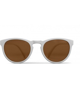 Round Round Polarized Sunglasses- White Frame - Brown Lenses - CZ12NADPA76 $27.50