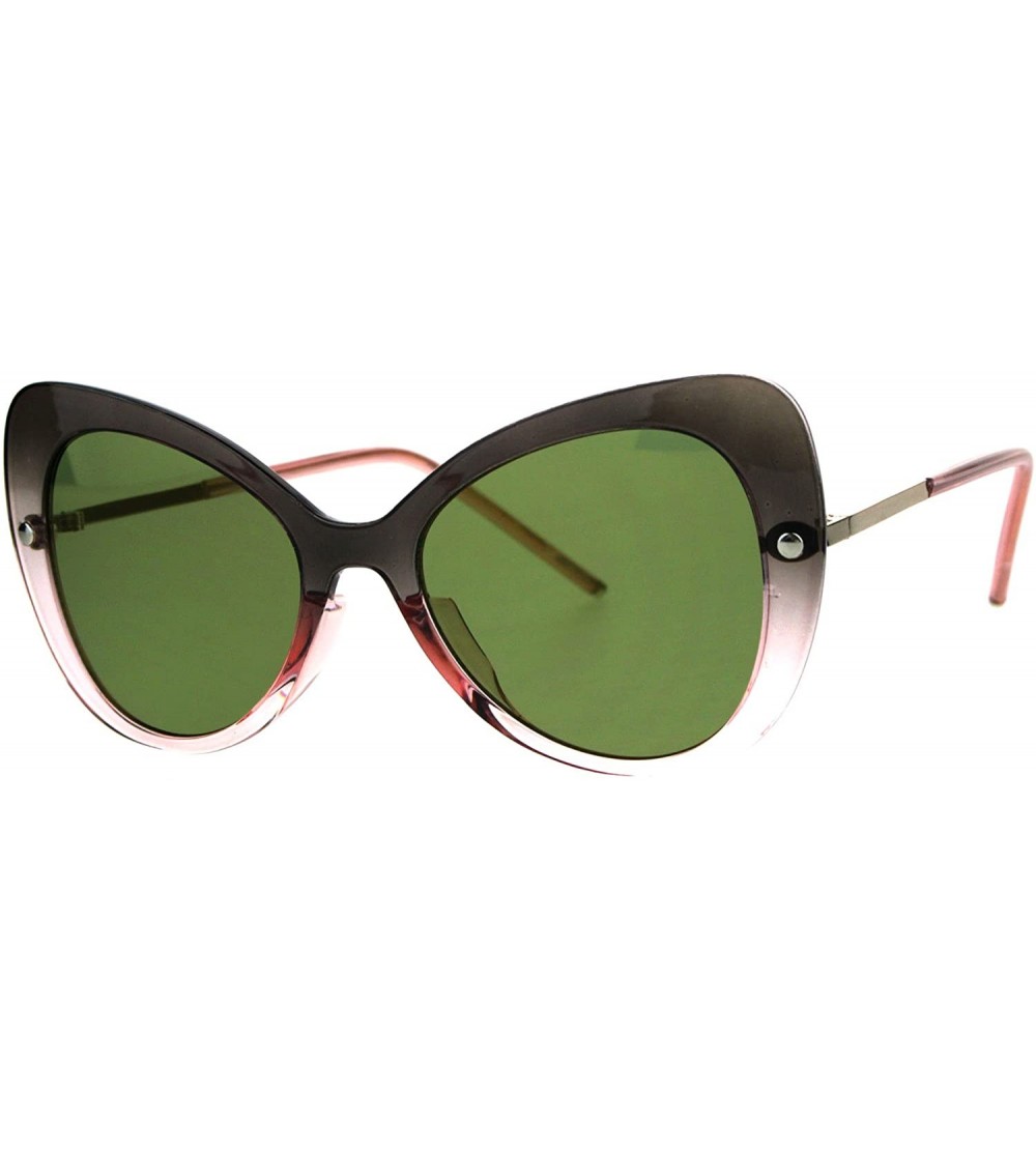 Butterfly Womens Fashion Sunglasses Butterfly Frame Translucent Colors UV 400 - Gray Pink (Green) - CK1887IXR7Q $19.98