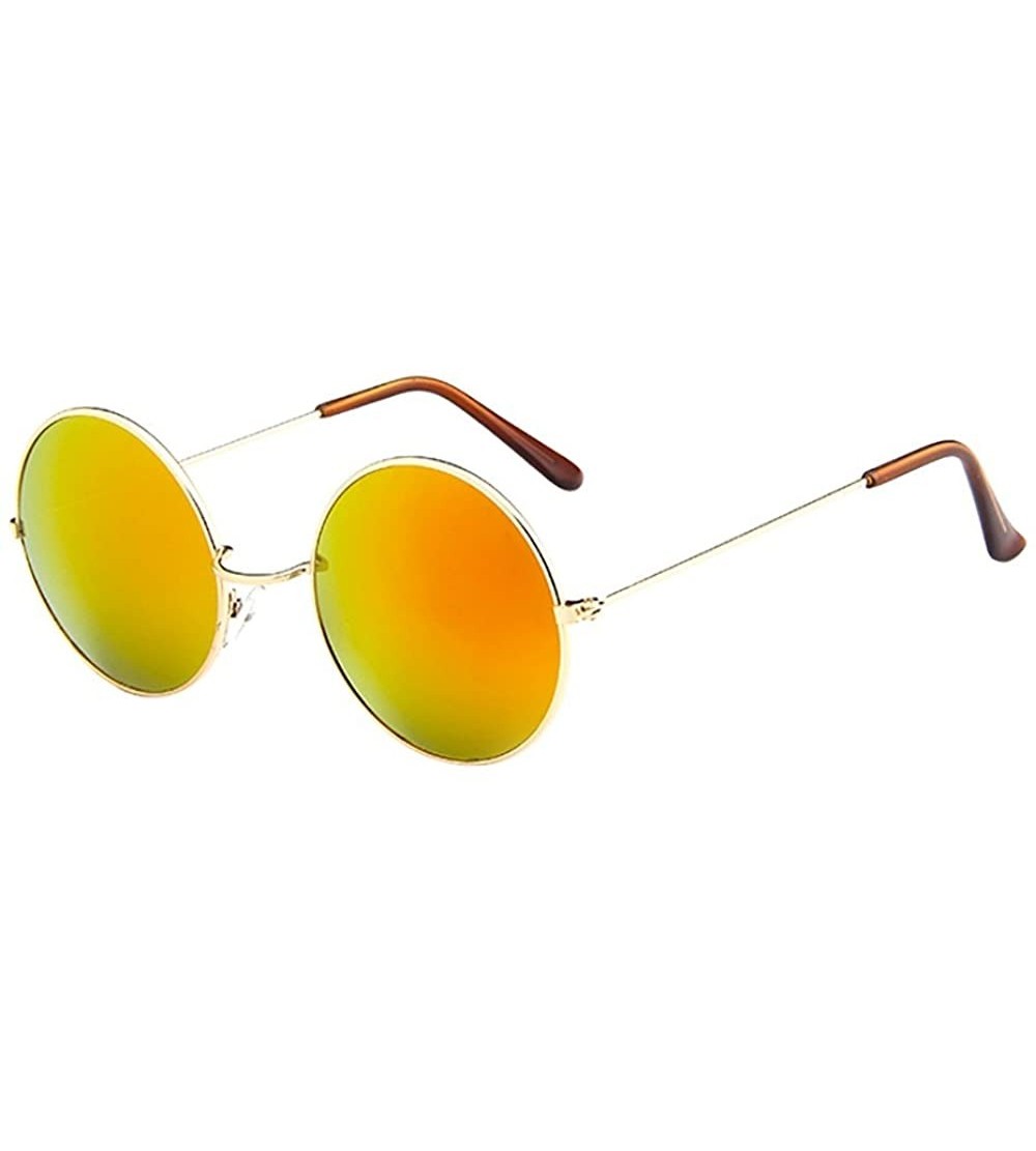 Round Women Men Vintage Retro Driving Round Frame Glasses-Unisex Sunglasses Eyewear - B - CP18Q66I24N $17.73