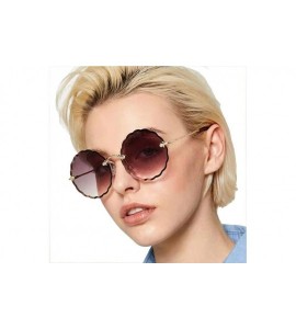 Oversized Round Oversized Sunglasses for Women New Fashion Glasses Uv Protection Metal Frame AC Lens MLS2203 - Pink - CP18UXT...