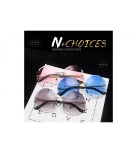 Oversized Round Oversized Sunglasses for Women New Fashion Glasses Uv Protection Metal Frame AC Lens MLS2203 - Pink - CP18UXT...