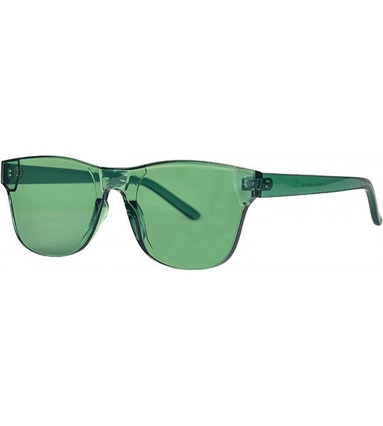 Rimless Rimless Tinted Sunglasses Transparent Candy Color Glasses - Grass Green - CD18Q7LO5EL $28.10