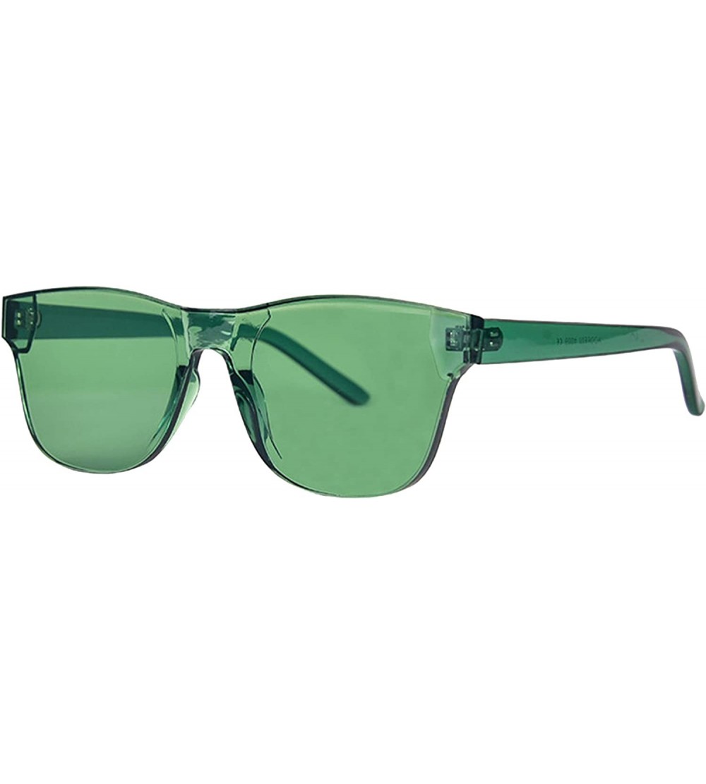 Rimless Rimless Tinted Sunglasses Transparent Candy Color Glasses - Grass Green - CD18Q7LO5EL $28.10
