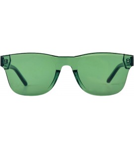 Rimless Rimless Tinted Sunglasses Transparent Candy Color Glasses - Grass Green - CD18Q7LO5EL $28.10