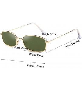 Shield Small Metal Frame Square Sunglasses Non Polarized Lens - Gold/Dark Green - CU18EGKC9IK $18.63