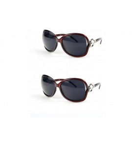 Oversized Women Oversized Trendy Fashion Sunglasses P2039 - 2 Pcs Brown-smoke Lens & Brown-smoke Lens - CV11AK9ZXQD $53.04