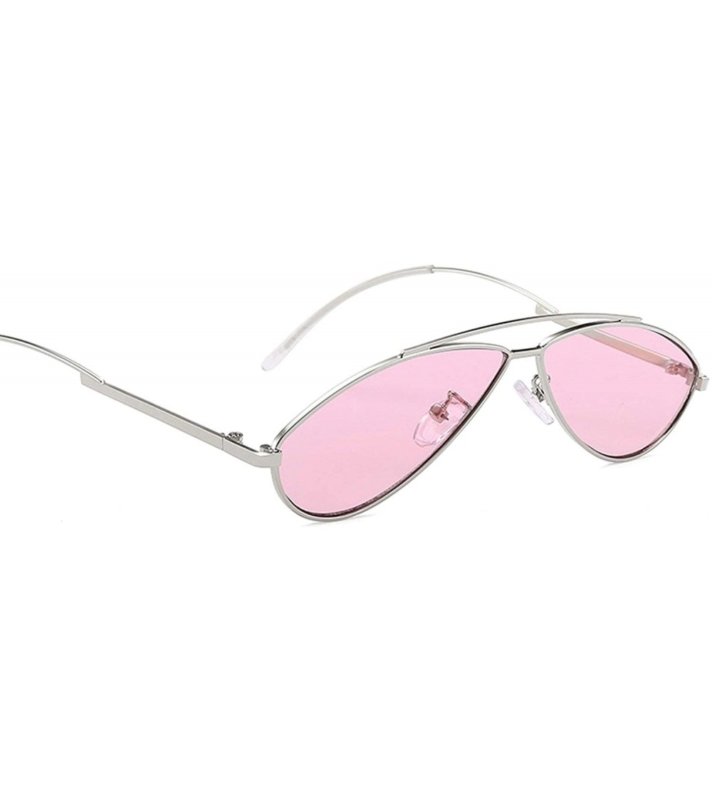 Oval Classic Retro Designer Style Arched Cat Eye Sunglasses for Unisex Metal PC UV 400 Protection Sunglasses - CN18SZUGTR6 $3...