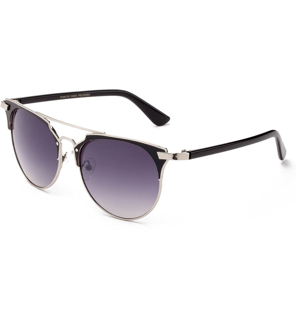 Aviator "City" Modern Geometric Fashion Sunglasses - Silver/Purple - CY12MCS695J $22.10