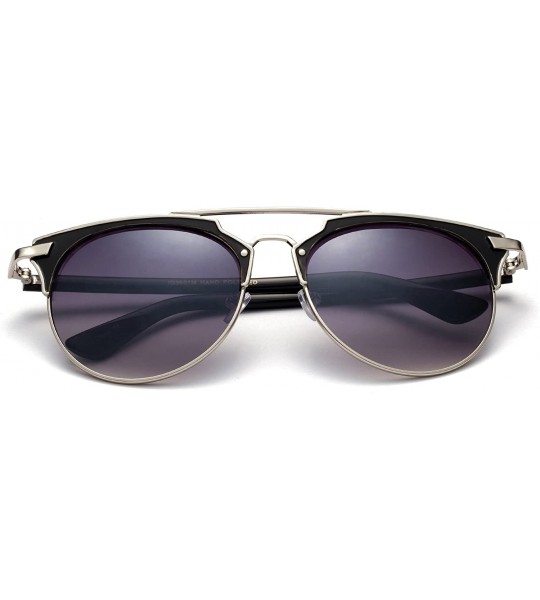 Aviator "City" Modern Geometric Fashion Sunglasses - Silver/Purple - CY12MCS695J $22.10