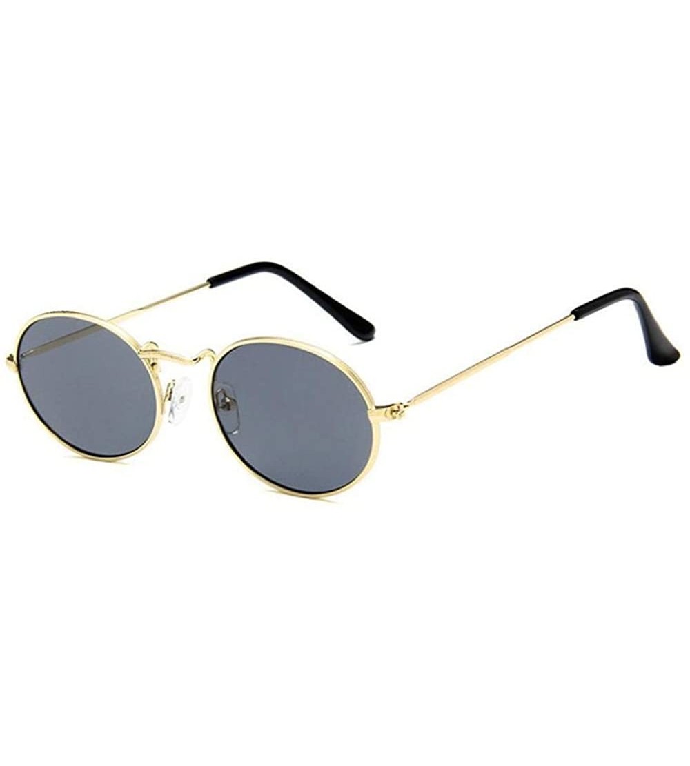 Oval Luxury Retro Small Metal Frame Steampunk Sunglasses Men Women Vintage Oval C2 - C1 - CO18YR3Y7Y7 $16.80