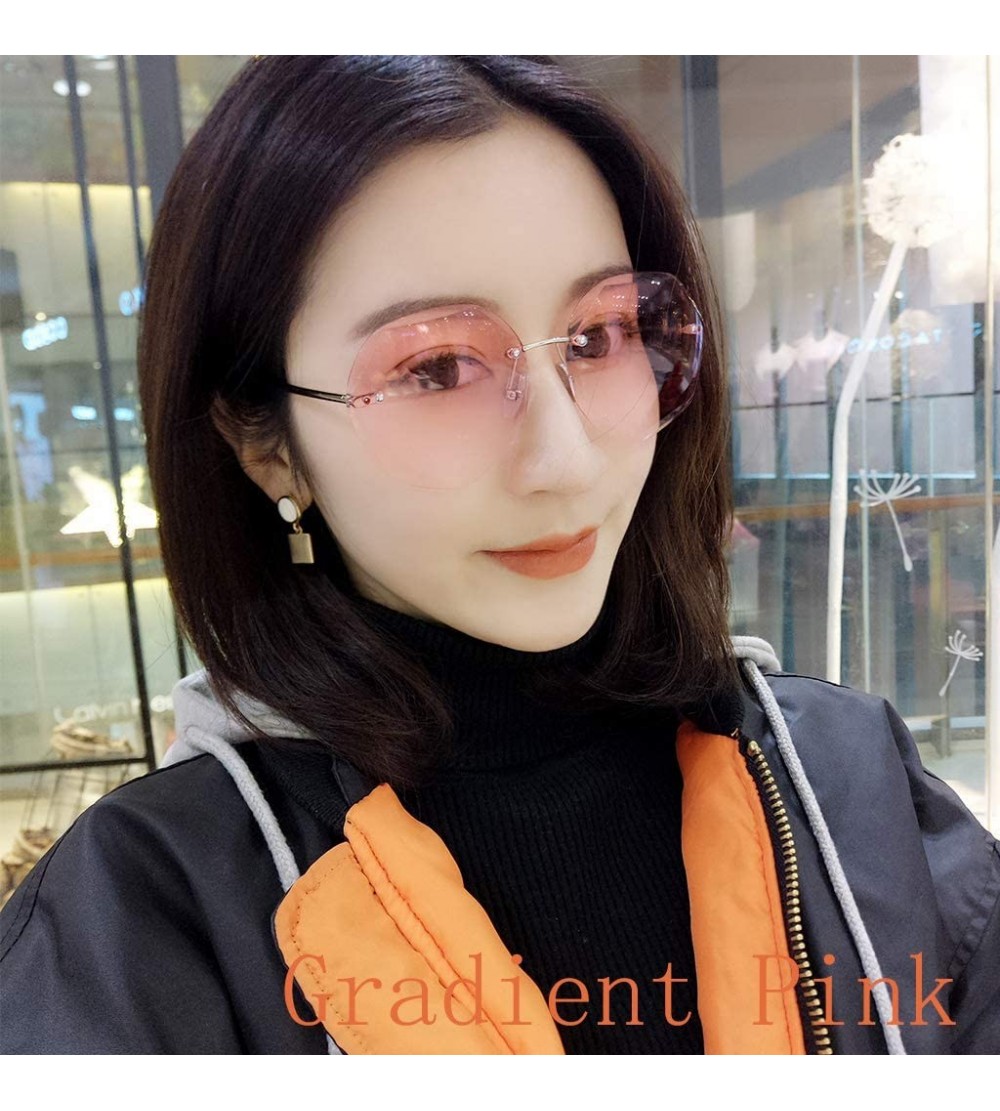 Round New Beach Round Sunglasses 2019 Fashion Retro Gradient Glasses (Gradient Pink) - Gradient Pink - CJ18RNDIQE8 $27.49