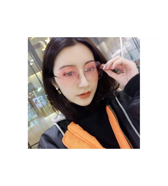 Round New Beach Round Sunglasses 2019 Fashion Retro Gradient Glasses (Gradient Pink) - Gradient Pink - CJ18RNDIQE8 $27.49