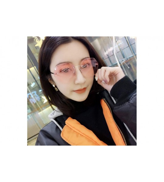 Round New Beach Round Sunglasses 2019 Fashion Retro Gradient Glasses (Gradient Pink) - Gradient Pink - CJ18RNDIQE8 $27.49