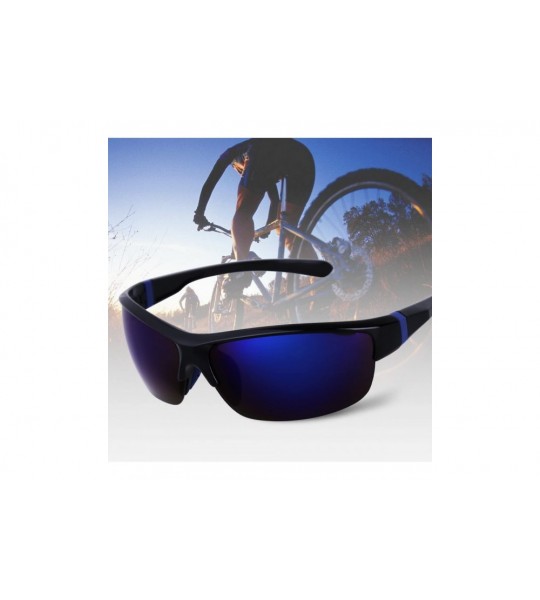 Sport Unisex Cycling Sunglasses Outdoor Sports Sunglasses with Lightweight Frame - Black&blue - CI180T2T49C $15.66