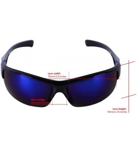 Sport Unisex Cycling Sunglasses Outdoor Sports Sunglasses with Lightweight Frame - Black&blue - CI180T2T49C $15.66