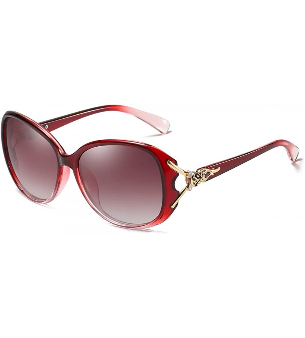 Oversized Women's Square Metal Polarized HD Sunglasses with Vented Temple 100% UV Protection - C - C4198O3D7YI $31.41