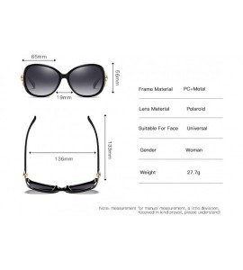 Oversized Women's Square Metal Polarized HD Sunglasses with Vented Temple 100% UV Protection - C - C4198O3D7YI $31.41