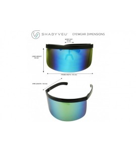 Shield Futuristic Oversized Mirrored Visor Style Full Colorful Shield Flash Mono Lens Flat Top Sunglasses - CD18XTZ3KGO $30.18