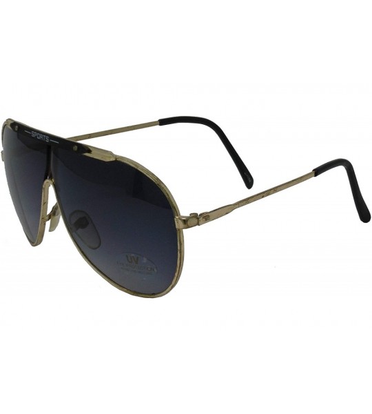 Sport Vintage Aviator Style Men's and Women's Metal Frame Sunglasses- 70's and 80's Era - "Gold ""Sports""" - CE18YE7C49K $28.96