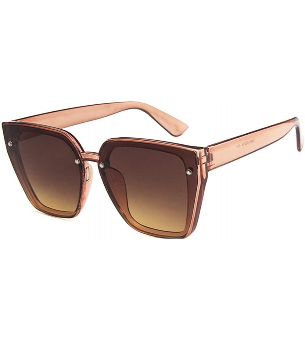 Square Unisex Sunglasses Fashion Bright Black Grey Drive Holiday Square Non-Polarized UV400 - Brown - CI18RLUCOCG $17.66