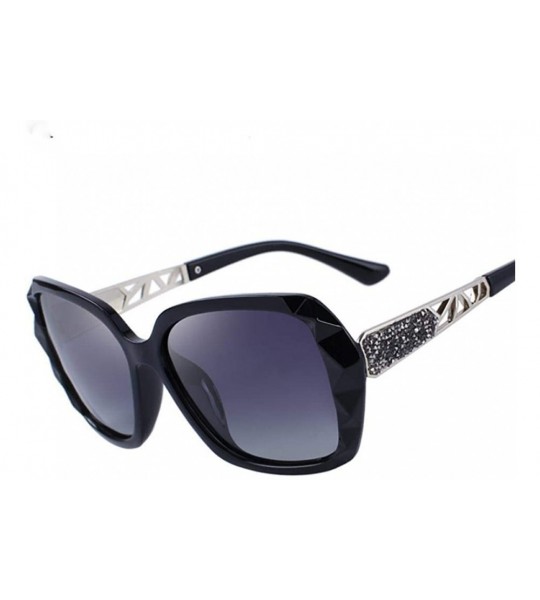 Aviator DESIGN Women Classic Polarized Sunglasses UV400 Protection S6130 C01 Black - C03 Black Blue - CH18XGD7T6C $26.99