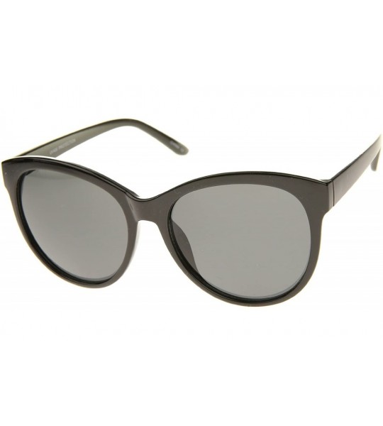 Oversized Women's Fashion Horn Rimmed Oversized Cat Eye Sunglasses 58mm - Black / Smoke - C412JP6G04B $19.68