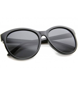 Oversized Women's Fashion Horn Rimmed Oversized Cat Eye Sunglasses 58mm - Black / Smoke - C412JP6G04B $19.68