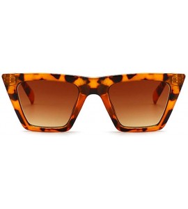 Square Fashion Square Sunglasses for Woman Leopard Gradient Lens Men's Sunglasses UV400 - Leopard Print - CF18SYW833C $28.81